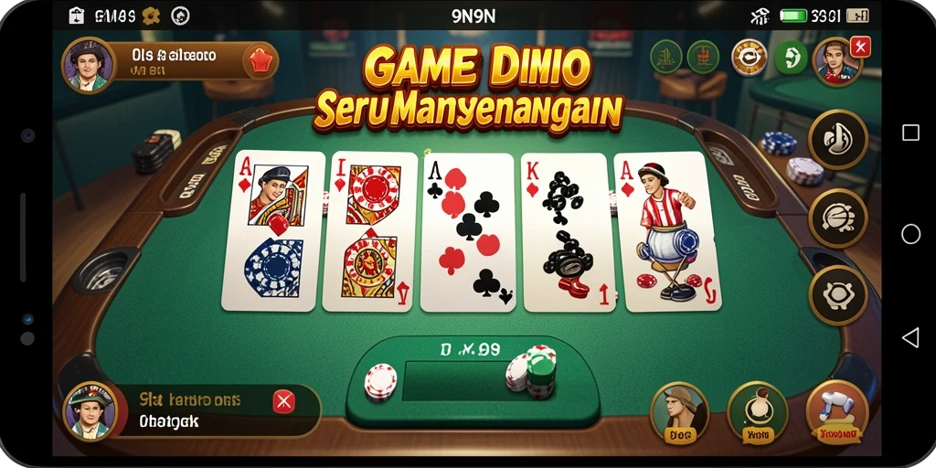 Tampilan gameplay Domino yang memikat dan interaktif dalam 9N9N.