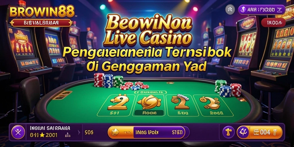 Tampilan gameplay mendebarkan di BROWIN88 dengan dealer langsung.