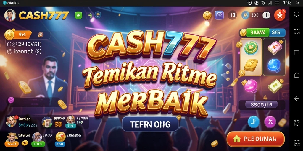 Screenshot menunjukkan gameplay interaktif dan penuh energi dari CASH777.