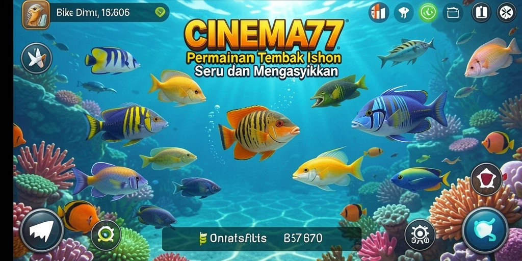 Tampak gameplay CINEMA77 yang menantang dan seru dalam berburu ikan.