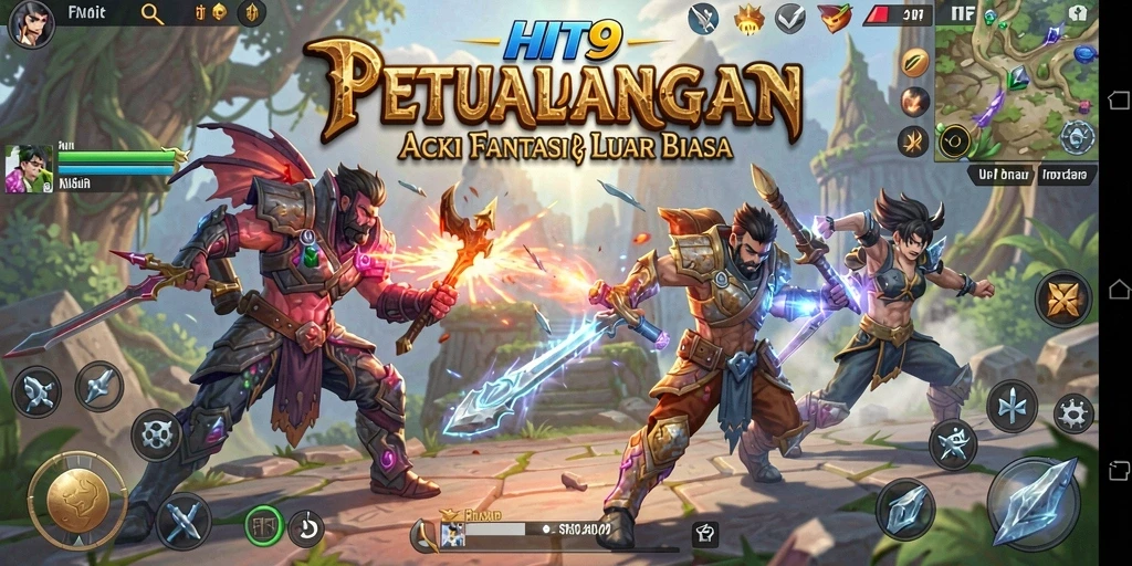 Tangkapan layar gameplay HIT9 menunjukkan pertarungan mendebarkan dalam dunia fantasi.