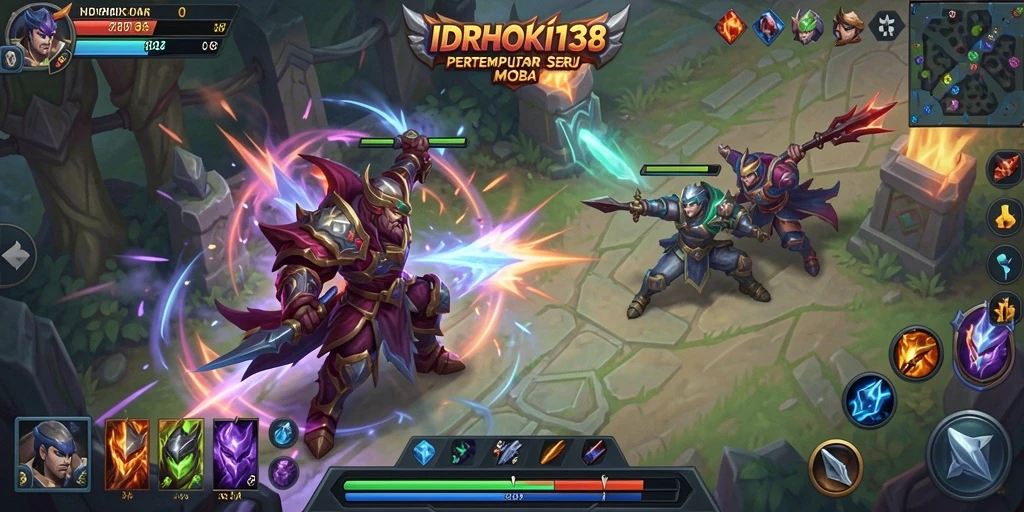Screenshot gameplay IDRHOKI138 yang menampilkan aksi seru pemain di medan pertempuran.