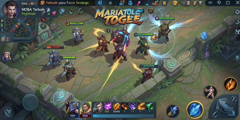 Screenshot gameplay MARIATOGEL yang menampilkan aksi seru dalam pertarungan tim.