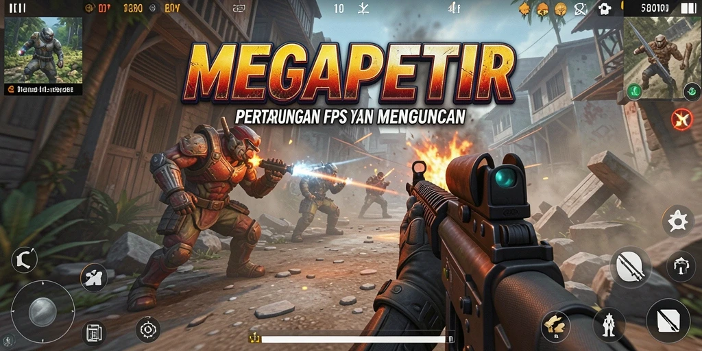 Tampilan gameplay <strong>MEGAPETIR</strong> yang menegangkan di medan perang.