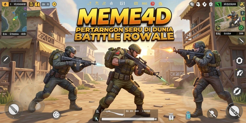 Gameplay seru di arena Battle Royale MEME4D.