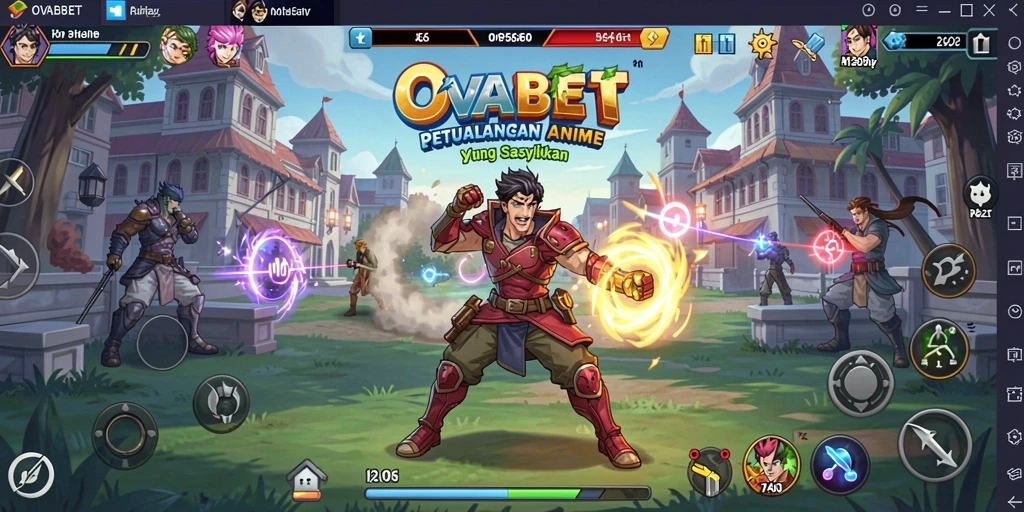 Tampilan screenshot yang menampilkan karakter Anime dalam aksi seru.