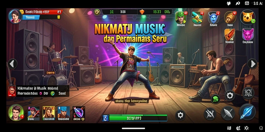 Tampilan gameplay PP7 yang seru dan interaktif dengan musik.