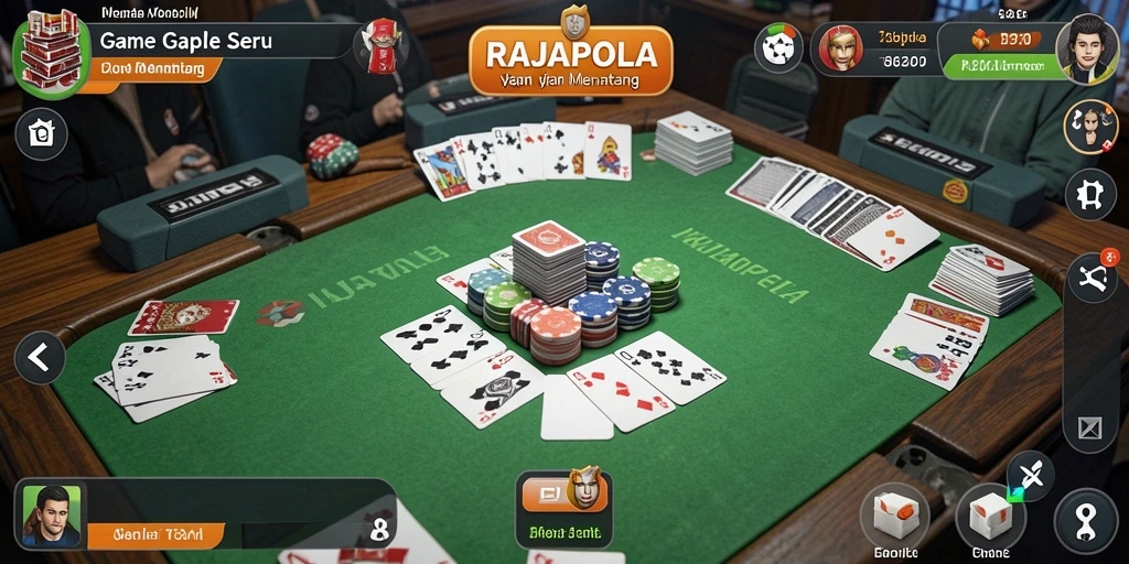 Screenshot RAJAPOLA menampilkan keseruan bermain Gaple dengan teman-teman.