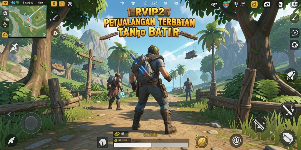 Tangkapan layar gameplay RVIP2 yang menampilkan eksplorasi dunia terbuka.
