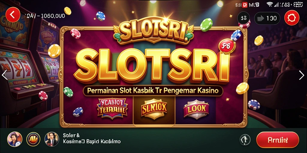 Tampilan utama SLOTSRI dengan gameplay slot yang menarik dan interaktif.