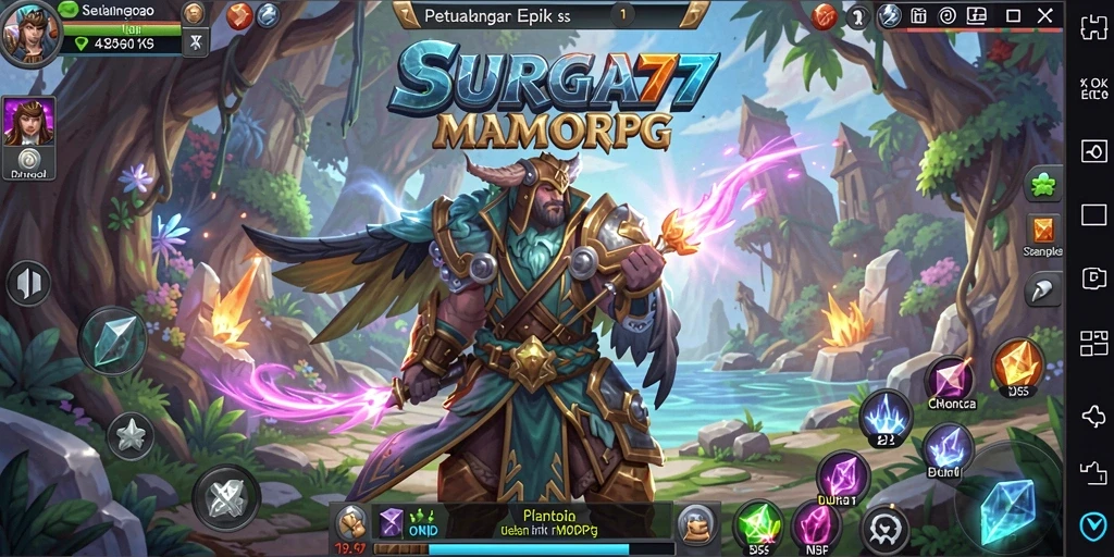 Screenshot gameplay SURGA77 menampilkan aksi pertarungan yang mendebarkan di dunia MMORPG.